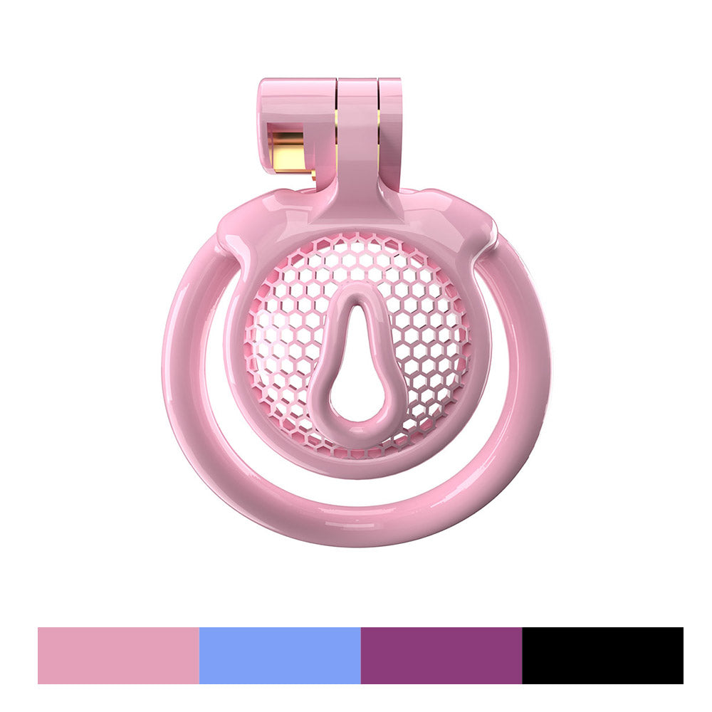 flat pink chastity cage