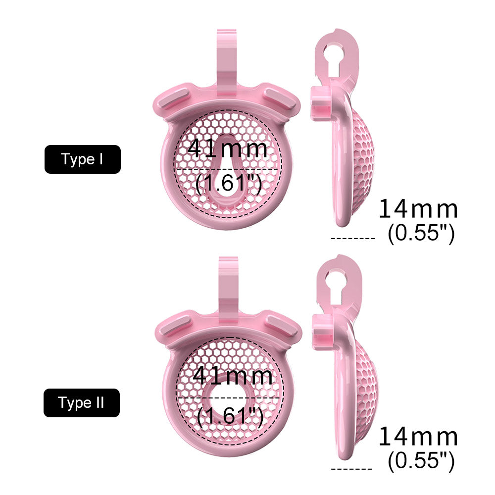 flat pink chastity cage