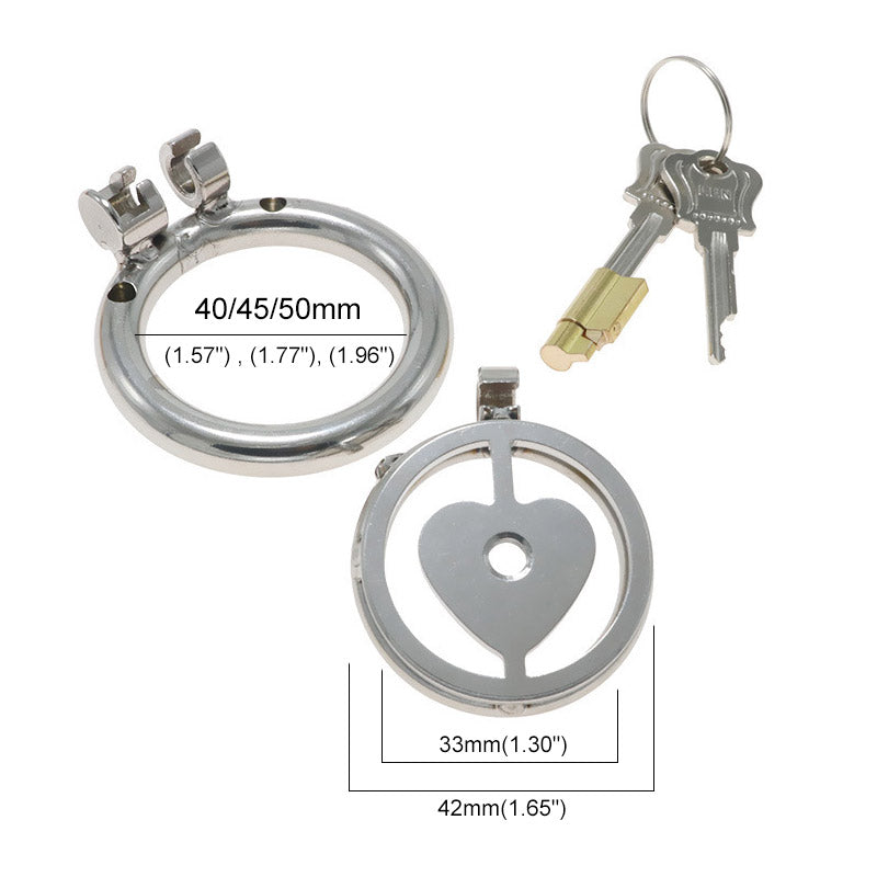 Flat Heart Chastity Cage