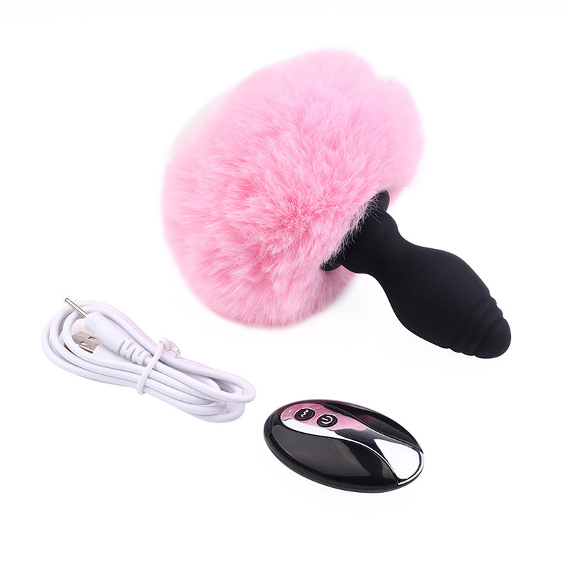 Vibrating Rabbit Tail Butt Plug