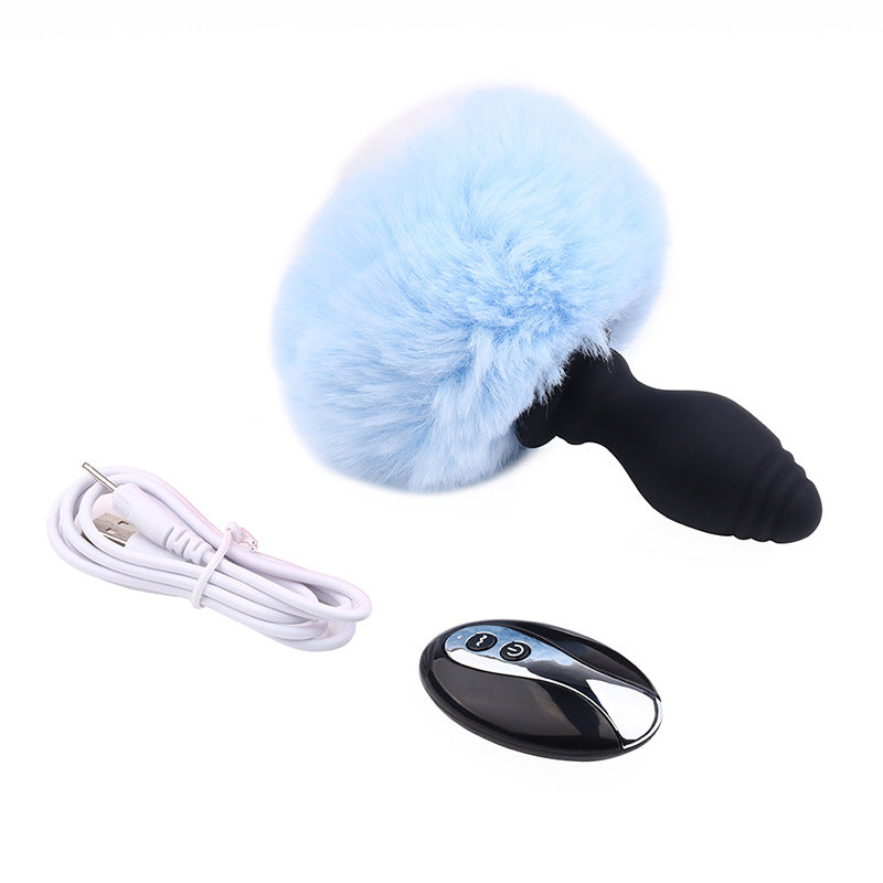 Vibrating Rabbit Tail Butt Plug