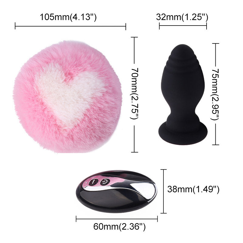 Vibrating Rabbit Tail Butt Plug