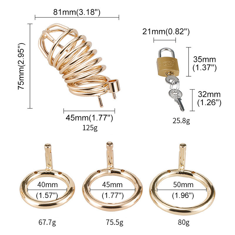 Gold Chastity Cage